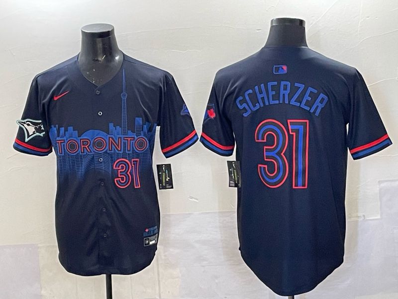 Men 2025 Toronto Blue Jays #31 Scherzer Black Joint Name Nike MLB Jersey 05->toronto blue jays->MLB Jersey